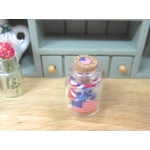 Dollhouse 4th July Lollipop Candy with Miniature Glass Jar Red White & Blue I:12th Scale