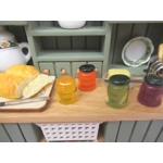 Dolls House Jam Preserve Jars Set of 4 Lemon Curd Jams Marmalade 1:12th Scale Miniature Kitchen Food