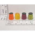 Dolls House Jam Preserve Jars Set of 4 Lemon Curd Jams Marmalade 1:12th Scale Miniature Kitchen Food