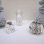 Dolls House Towels Grey with Matching Bath Salts and Ornament Jars 1:12th Scale Bathroom Miniatures