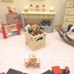 Dolls House Toy Box Crate Teddy Bear Theme Miniature Nursery Playroom Accessory 1:12 Scale
