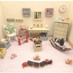 Dolls House Toy Box Crate Teddy Bear Theme Miniature Nursery Playroom Accessory 1:12 Scale