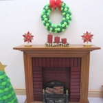 Dolls House Christmas Tree Green Pom Poms Miniature Xmas Decoration 1:12th Scale