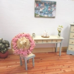 Dolls House Hat Straw Pink Floral Miniature Clothes Accessories 1:12 Scale