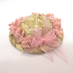 Dolls House Hat Straw Pink Floral Miniature Clothes Accessories 1:12 Scale