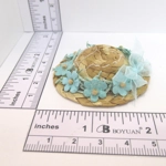 Dolls House Straw Hat Blue Flowers Miniature Clothes Accessories 1:12 Scale