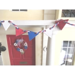 Dolls House Bunting Red White and Blue Miniature 4th July Decoration 1:12 Scale