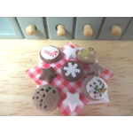 Dolls House Christmas Cookies and Plate 9 Miniature Xmas Biscuits 1:12th Scale