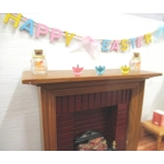 Dolls House Easter Garland Pink Yellow and Blue Miniature Decoration 1:12 Scale