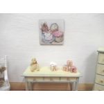 Miniature Nursery Picture Peter Rabbit Hunca Munca Dolls House Wall Art 1:12 Scale
