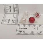 Dolls House Christmas Tree Decorations 12 Red Silver Baubles Miniature Ornaments 1:12th Scale