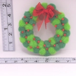 Dolls House Christmas PomPom Wreath Miniature Door Decoration 1:12 Scale