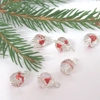 Dolls House Christmas Tree Decorations 6 Red Silver Miniature Glass Baubles Decorated 1:12th Scale