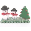 Dolls House Christmas Decoration Miniature Snowmen and Christmas Tree Scene Xmas Ornament 1:12th Sca