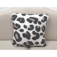 Dolls House Cushion One Miniature Handmade Throw Pillow Leopard Print Pattern 1:12 Scale