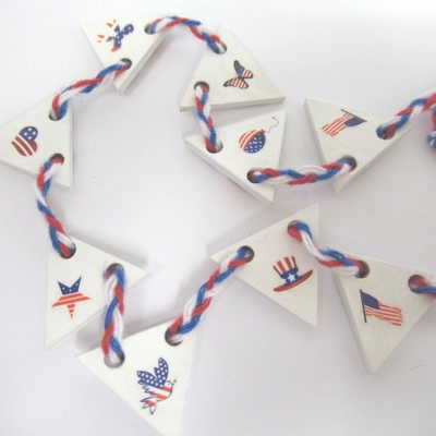 Dollhouse Pennant 4th July Garland Bunting Banner 9 Flags Miniature Decoration 1:12 Scale