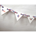 Dollhouse Pennant 4th July Garland Bunting Banner 9 Flags Miniature Decoration 1:12 Scale