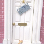 Dolls House Sign Gone Fishing Blue Wood Notice Miniature Accessories 1:12th Scale