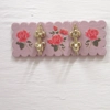 Dolls House Coat Rack Hooks Pink Roses Miniature Clothes Robe Towel Wall Pegs Rail 1:12 Scale Access