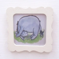Dolls House Nursery Picture Eeyore Framed 1:12 Scale Miniature Wall Decor
