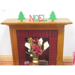 Dolls House Christmas Decoration Noel Word and 2 Miniature Xmas Trees 1:12 Scale