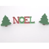 Dolls House Christmas Decoration Noel Word and 2 Miniature Xmas Trees 1:12 Scale