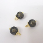 Dolls House Christmas Tree Decorations 6 Hand Decorated Black Gold Miniature Baubles  1:12th Scale