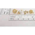 Dolls House Christmas Tree Decorations 12 White Gold Miniature Baubles and Stars 1:12th Scale