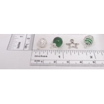 Dolls House Christmas Tree Decorations 12 Green Silver Miniature Baubles and Stars 1:12th Scale