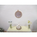 Dolls House Mirror Gold Colour Decorated Frame 1:12th Scale Miniature Accessory