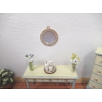 Dolls House Mirror Gold Colour Decorated Frame 1:12th Scale Miniature Accessory
