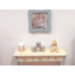 Dolls House Toy Letter Blocks Teddy Bear Theme Blue Nursery Playroom Miniature Accessory 1:12 Scale