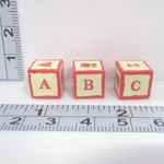 Dolls House Toy Letter Blocks Teddy Bears Set of 3 Red Nursery Miniature 1:12 Scale