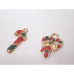 Dolls House Christmas Tree Decorations 12 Red and Gold Miniature Baubles and Trinkets 1:12th Scale