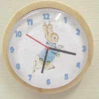 Dolls House Nursery Clock in a Wooden Frame Peter Rabbit Miniature Nursery Wall Decor 1:12th Scale