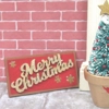 Dolls House Merry Christmas Decoration Sign Red and Gold 1:12th Scale Xmas Miniature
