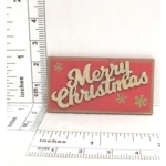 Dolls House Merry Christmas Decoration Sign Red and Gold 1:12th Scale Xmas Miniature
