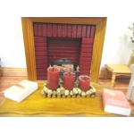 Dolls House Candles Red and Gold Miniature Xmas Decoration 1:12 Scale