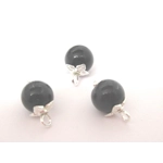 Dolls House Christmas Tree Decorations 12 Black Silver Baubles Miniature Ornaments 1:12th Scale