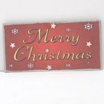 Dolls House Merry Christmas Sign 1:12th Scale Red and Silver Decoration Miniature