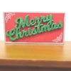 Dolls House Merry Christmas Sign Red Green and Silver 1:12th Scale Miniature Decoration