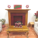 Dolls House Merry Christmas Sign Red Green and Silver 1:12th Scale Miniature Decoration