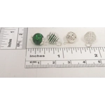Dolls House Christmas Tree Decorations 12 Green Silver Baubles Miniature Ornaments 1:12th Scale