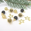 Dolls House Christmas Tree Decorations 12 Black Gold Miniature Baubles and Stars 1:12th Scale
