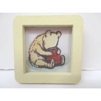 Dolls House Nursery Picture Winnie the Pooh Honey Pot Framed Miniature Decor 1:12 Scale