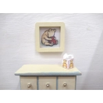 Dolls House Nursery Picture Winnie the Pooh Honey Pot Framed Miniature Decor 1:12 Scale