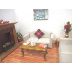 Dolls House Tartan Cushion Miniature Plaid Throw Pillow Handmade 1:12 Scale Accessory