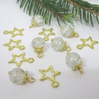 Dolls House Christmas Tree Decorations 12 Gold Miniature Baubles and Stars 1:12th Scale