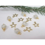 Dolls House Christmas Tree Decorations 12 Gold Miniature Baubles and Stars 1:12th Scale