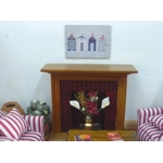 Dolls House Picture Beach Huts Miniature Wall Decor 1:12 Scale